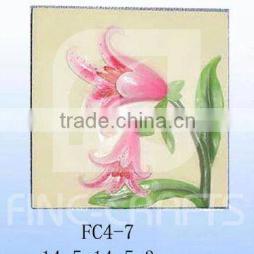 Resin flower wall plaque