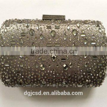 crystal satin evening bag, new design clutch handbag