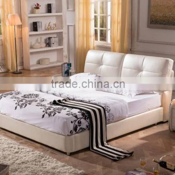 Wholesale furniture 100% animal leather bed(H-015)