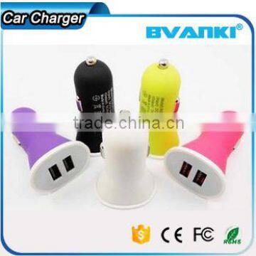 Top Quality online shopping Frosted Spray Portable Universal Dual USB Car Charger for Smart Phone with 2 usb ports free samples