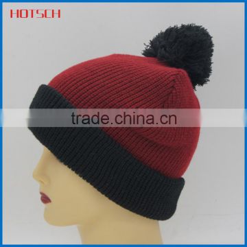 Wholesale Custom pompom beanie with ball on top