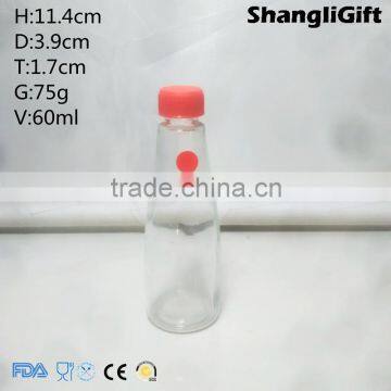 60ml Soybean Sauce Bottle Glass Spice Bottles With Red Cap