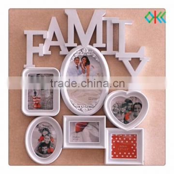 family plastic photo frame with word