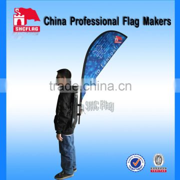 Hot product advertisement backpack feather flags teardrop banner