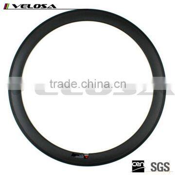 Velosa High profile 50mm carbon clincher rims 23mm wide 700C road racing bicycle wheelsets HTG braking track