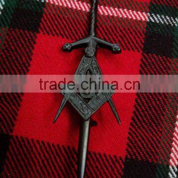 Masonic Design Kilt Pin In Black Finished Made Of Brass Material