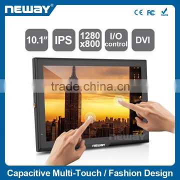 10.1" Lux auto brightness I/O control interface High contrast Capacitive Touch LCD Display