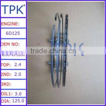 Komatsu 6D125 Piston Ring Set, 6151-31-2031