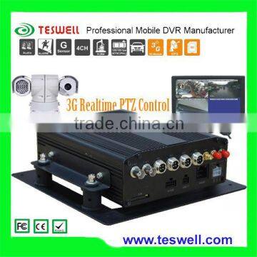 Linux based 3g realtime ptz control GPS mobile cctv system dvr with CMS remote viewing SMS support