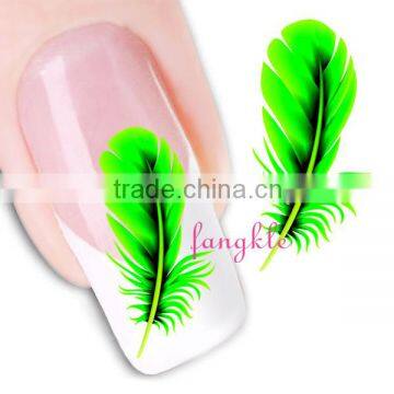 water tranfer nail art feather nail decals