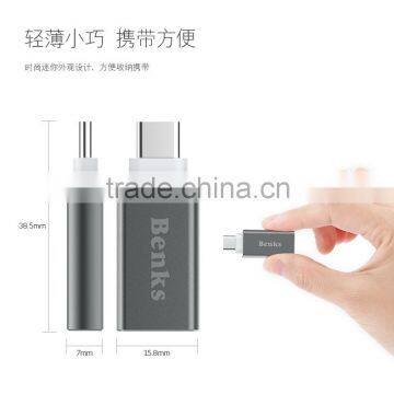 BENKS Original S Type-c Adapter for Macbook Mini Type-c to Usb Metal 3.0 Adapter for Macbook