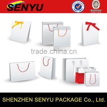 custom fancy design art paper handmade shopping bags with rope