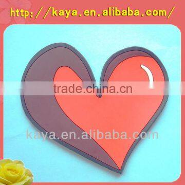 Factory Customized soft pvc heart shape cup coaster