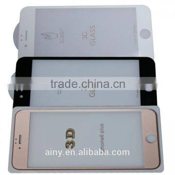 2015 new premium factory price high quality free sample 3D color front full cover tempered glass for iphone 6