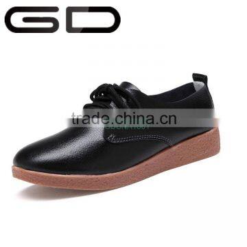 GD hard rubber non-slip british girls style flat shoe with lace