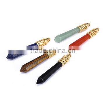 Beautiful 5 pcs Lapis Lazuli/Green Aventurine/Yellow Tiger Eye/Red Agate/Black Onyx Gold Jewelry Necklace Pendant