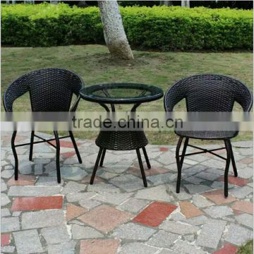 Small Wicker PE Plastic Restin Rattan Outdoor 60cm Table Chairs Set