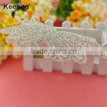 Keering Hotsale Iron on Rhinestone Applique for Women Dress WRA-050 photo-4