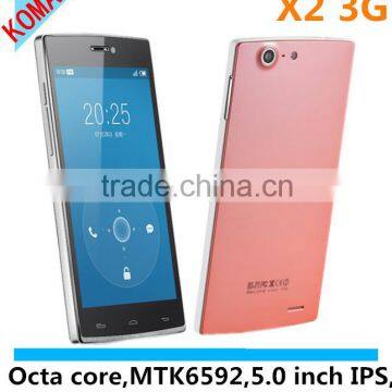 KOMAY new arrival!!5.0 inch IPS 1gb+16gb 2.0mp+8.0mp 3g gps smart phone bluboo x2