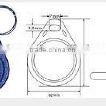 13.56MHz RFID key ring plastic card