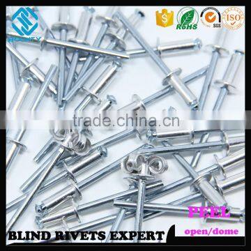 HIGH QUALITY OPEN END MANUFACTURER PROTRUDING CROWN HEAD ALUMINUM POP PEEL TYPE RIVETS photo-3