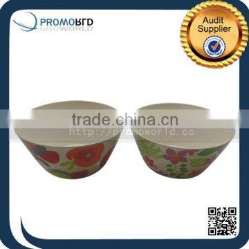 Eco friendly Healthy Bamboo Fiber Salad Bowl Print Flower Cheap Soup Bowl