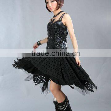 Glp 2013 punk black hole lace gothic irregular skirt 61259