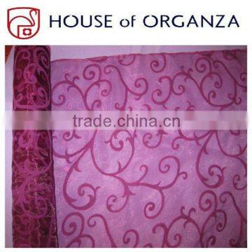 Flocking Organza Fabric for Holiday Decorations and Curtains