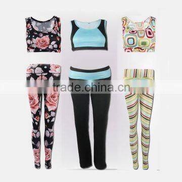 sublimation custom yoga women tops,women panties and bra,women gym apparel