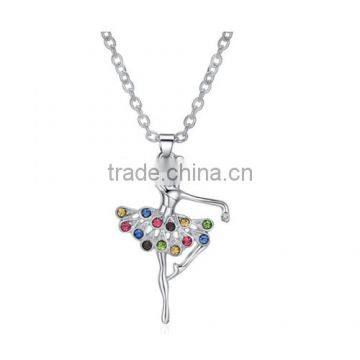 Girl'S Multicolor Dancing Pendant Necklace Jewelry