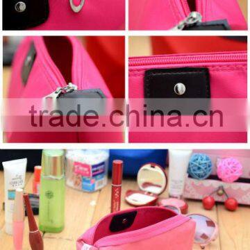 Elegant Dumplings Shape Canvas Candy Color Fashion Women Waterproof Cosmetic Bags photo-6