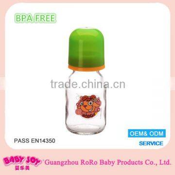 Custom clear soft drink glass baby milk feeding bottle factory