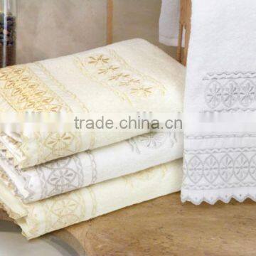 cheap towels set with lace and embroidery