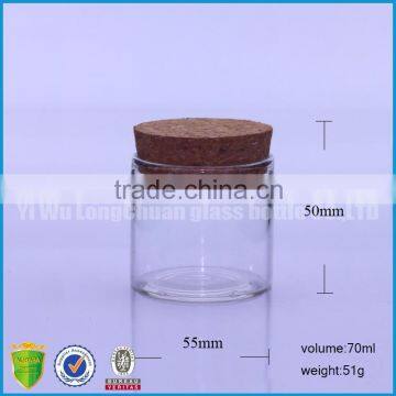 70ml Straight-sided Glass Jars With Wooden Lids For All Sorts of Arts and Crafts