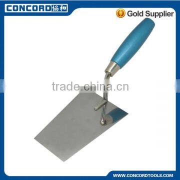 14cm Bricklaying trowel with silver blue wooden handle, stainless steel blade