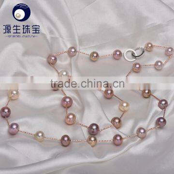 natural pearl necklace 12mm mixed color personalized necklace