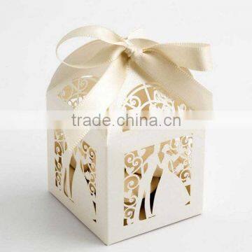 Groom and bride laser cut favour boxes for wedding decoration