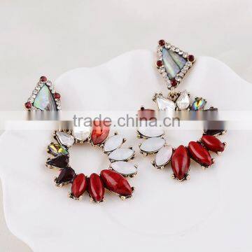 Hot New Products 2016  in spanish murano charm crystal large hole beads european charm circle earring for women