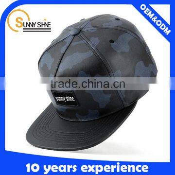 Made In China 5 Panel Leather Snapback Hats Custom Wholesale