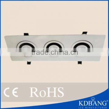 Recessed square downlight cob 3*3w double sqaure hid spotlight