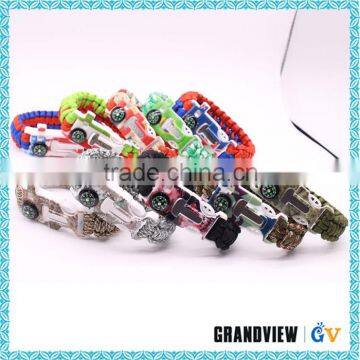 Factory sale various fire starter paracord bracelet