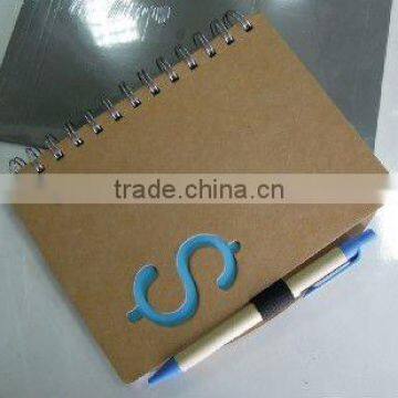 Recycled spiral hard cover notebooks with ballpen