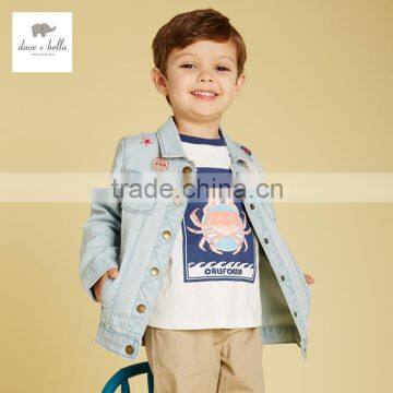 DB3068 dave bella spring cotton baby tops baby shirts baby denim coat outwear girls clothing