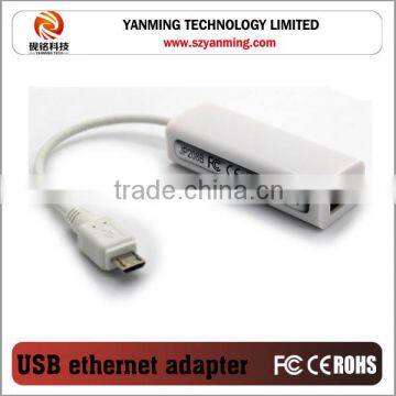 wired micro usb 2.0 to rj45 network adapter with AX88772A chip