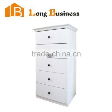 LB-DD5016 White wooden bedroom chest of drawer with lacquer