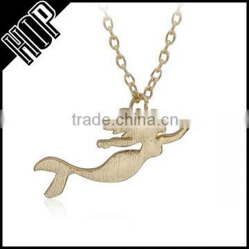 Best selling fashion gold plated metal beautiful mermaid pendant