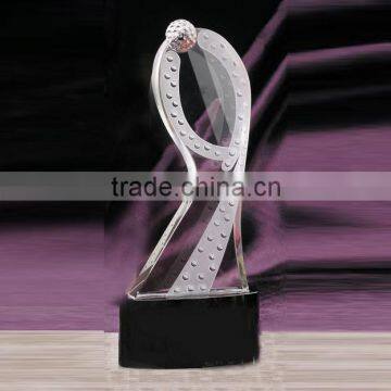 Creative crystal figurine award with black base for wedding decoration