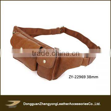 2014 New design leather waist bag,fashion leather waist bag,unisex leather waist bag