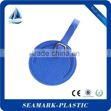2016 promotional custom embossed pu leather luggage tag with strap, faux leather luggage tags