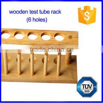 Clear Varnished Solid Wooden Test Tube Rack 6 Holes Tube Capacity photo-5